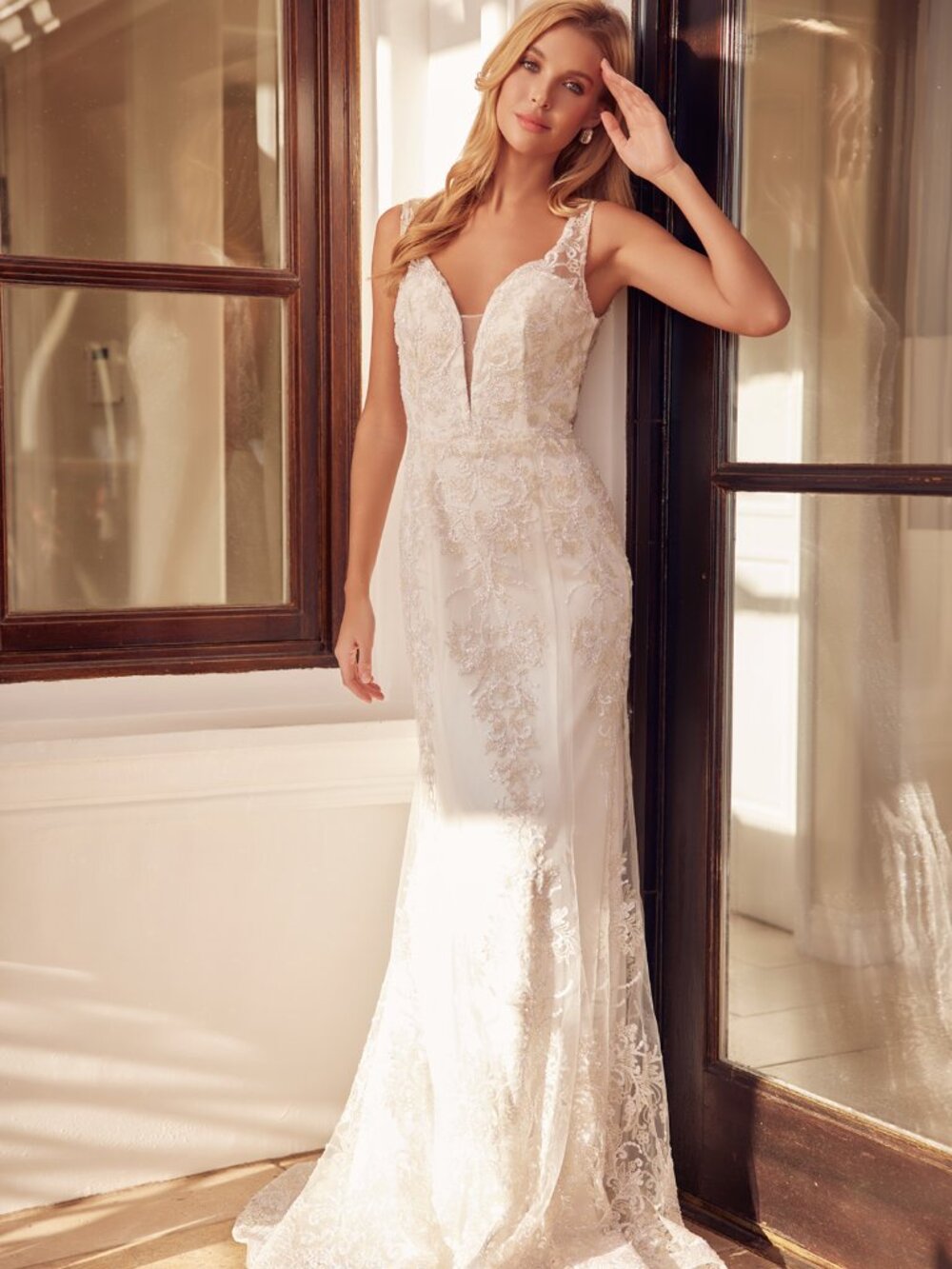 New Off White Mermaid Tulle Wedding Dress w/ Beads Embroidery JT277W